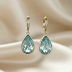 Ocean Blue Cubic Zirconia Cooper Drop Earrings