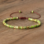 Adjustable Rope Bracelet with Natural Stone Beads - Large Selection