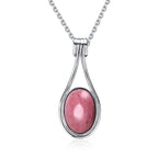 Platinum Plated Sterling Silver Pendant with Natural Labradorite