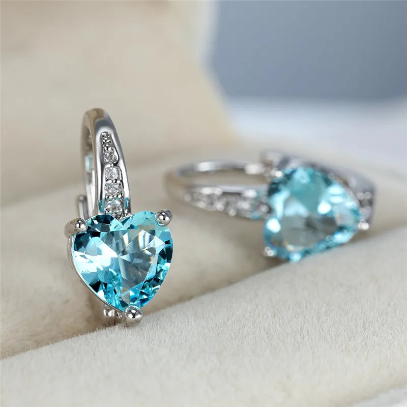 Cubic Zirconia Hoop Alloy Earrings - 11 Colors!