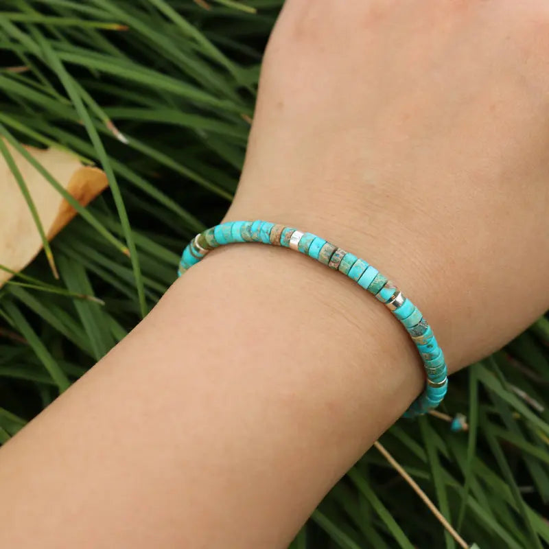 Adjustable Rope Bracelet with Natural Stone Beads - Large Selection