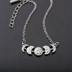 Hammered Moon Crescent Alloy Necklace
