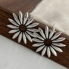 Unique 925 Sterling Silver Flower Stud Earrings