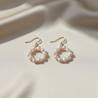 Natural Baroque Freshwater Pearl 14K Gold Filled Circle Earrings