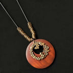 Selection of Retro Wooden Pendant Alloy Chain Necklace