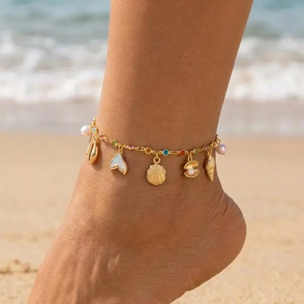 Bohemia Multilayer Rice Bead Starfish Summer Anklet - Choose Yours