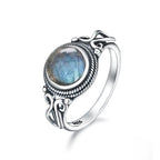 925 Sterling Silver Gemstone Ring – 8mm Natural Stone, Choose Your Favorite Gemstone
