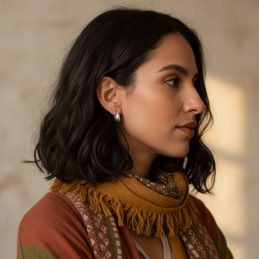 Ribbon Brushed Sterling Silver Hoops - Seller Favorite!