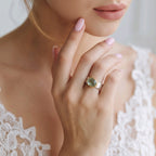 Two-tone Green Zircon Hoop Band Ring